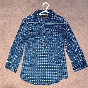 INC Womens Popover Top Blue